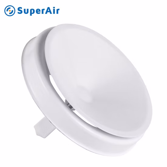 高品質の白い丸い金属供給エアディスクバルブ円形換気ダクト、工場価格卸売